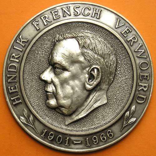 Hendrik Verwoerd / Johannes Strijdom 1966 Large Silver Medal