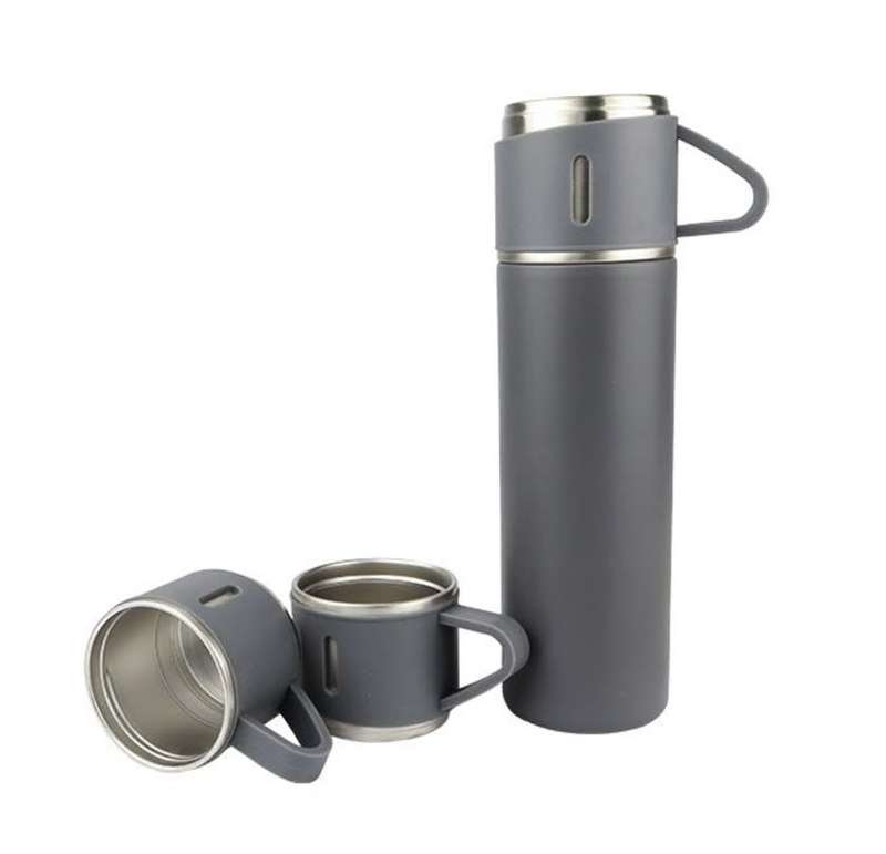 Vacuum Flask Gift Set - Grey