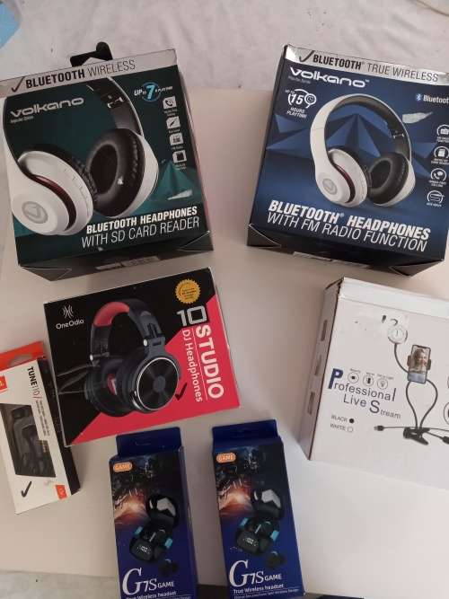 LOT OF EARBUDS, HEADPHONES AND MORE