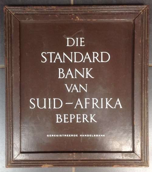 Vintage Standard Bank desk sign (40 x 44,5)