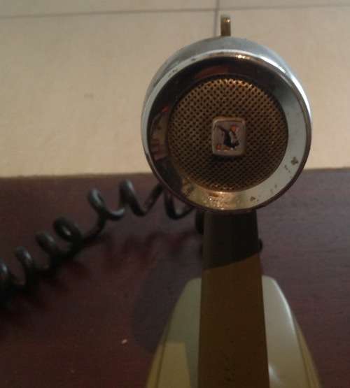 Vintage microphone - no name - has emblem