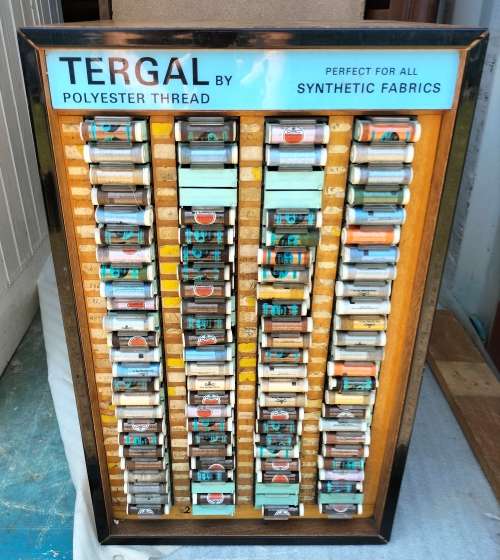 Vintage Tergal skein of yarn shop cabinet (3)