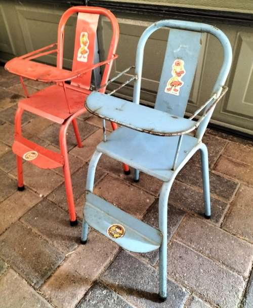 Vintage Afrikander doll chairs (blue and red)