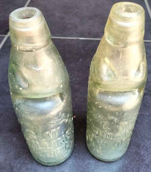 GW Shilling - Vintage Pretoria glass bottles (x2)
