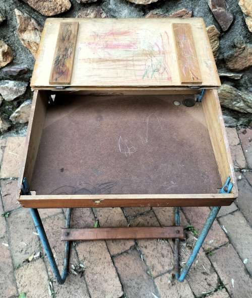 Vintage school desk (light - stands 76cm high)