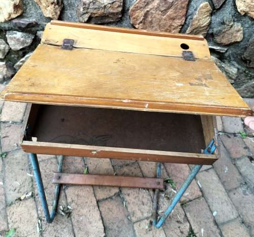 Vintage school desk (light - stands 76cm high)