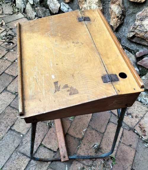 Vintage school desk (light - stands 76cm high)