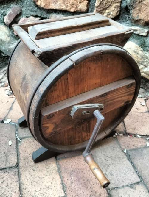 Antique wooden butter churn