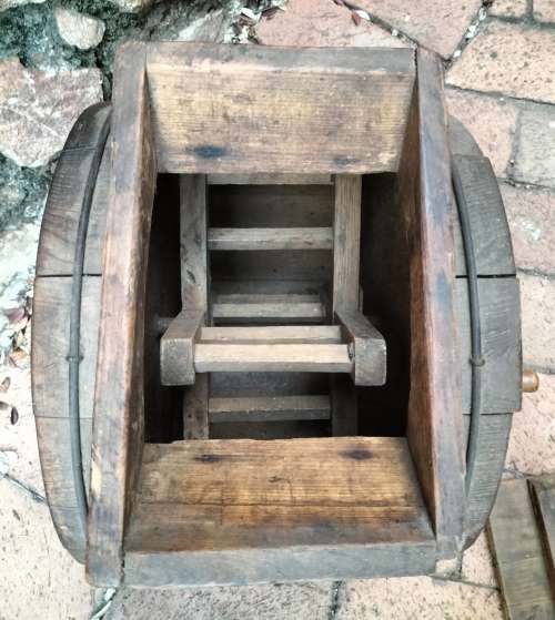 Antique wooden butter churn