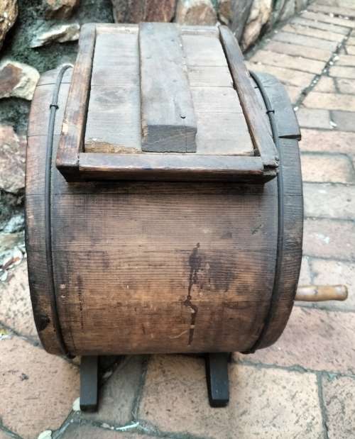 Antique wooden butter churn