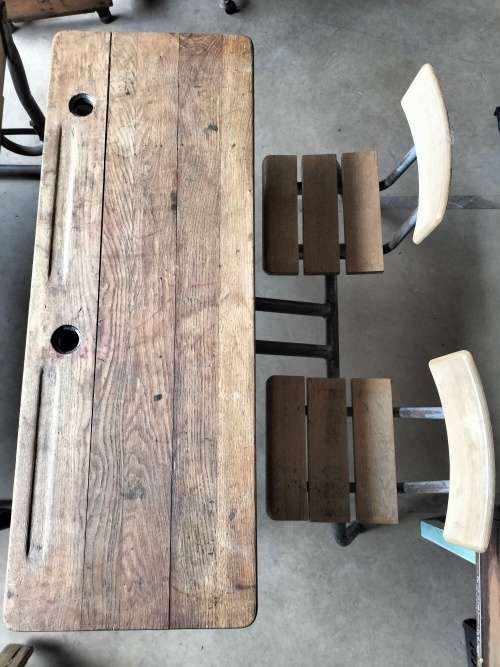 Vintage primary school desk (COLLECTION BOKSBURG ONLY)