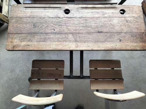 Vintage primary school desk (COLLECTION BOKSBURG ONLY)