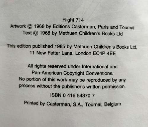 Tintin hardcover book (1968)