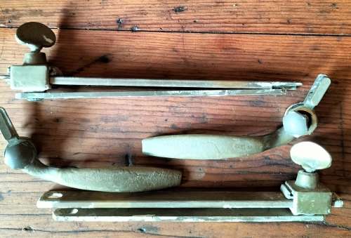 Vintage brass window handles and sliders (2 sets)