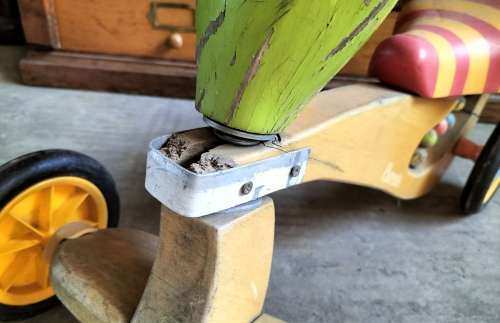 Little wooden toddler scooter