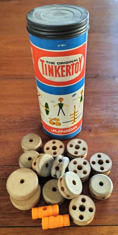 Vintage Junior Tinkertoy - Incomplete