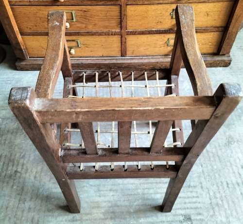 Vintage child/doll wooden riempies chair