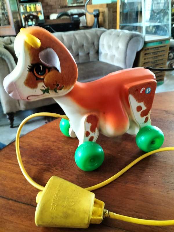 Vintage Fisher Price Cow (1972) - functional