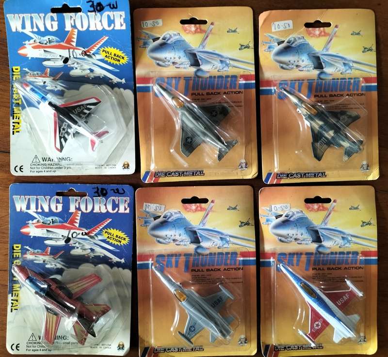 Old new stock - unopened diecast pull back action aircraft (X6)