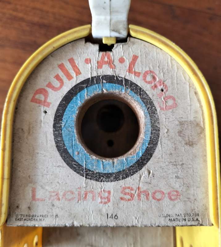 Vintage Fisher Price Pull Along Lacing Shoe (1970)