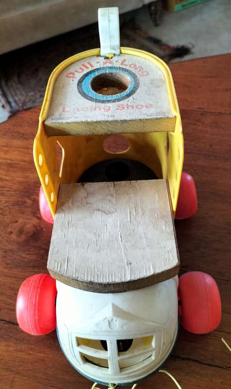 Vintage Fisher Price Pull Along Lacing Shoe (1970)
