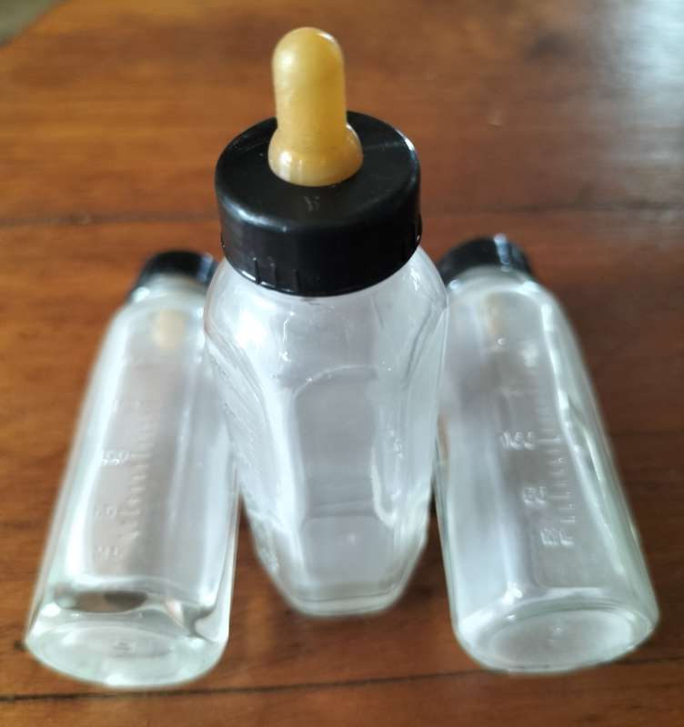 Vintage doll glass bottles (x 3) - for the doll  collector