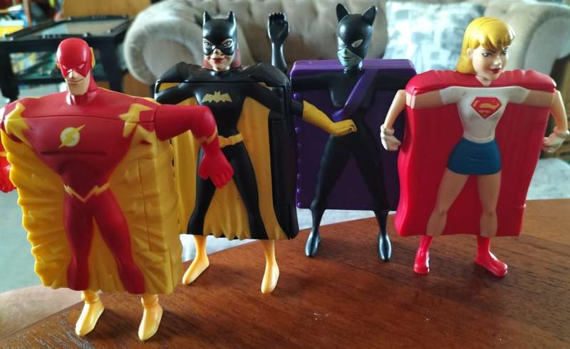 Vintage DC comics heroes toys (x4) - Issued by McDonalds