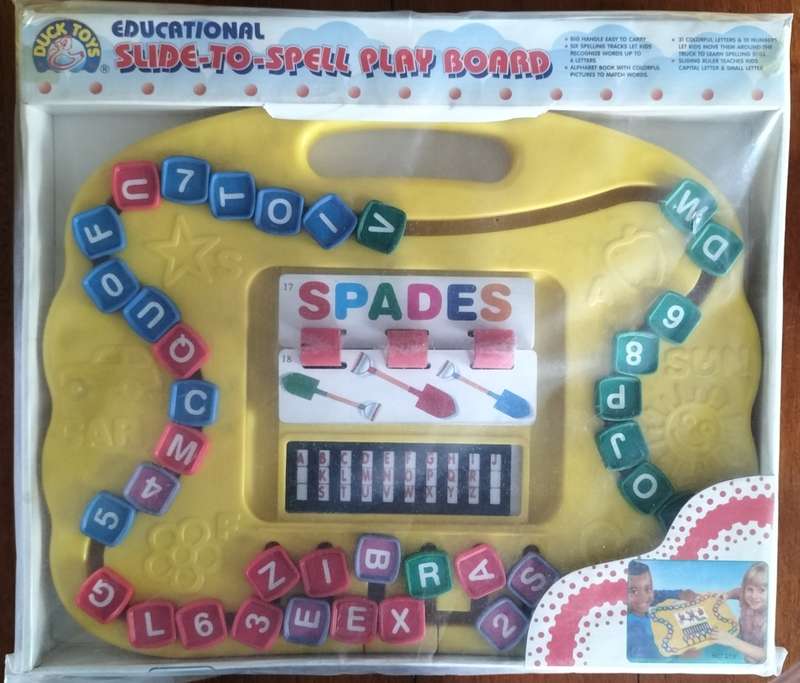Vintage Educational Slide to Spell board game