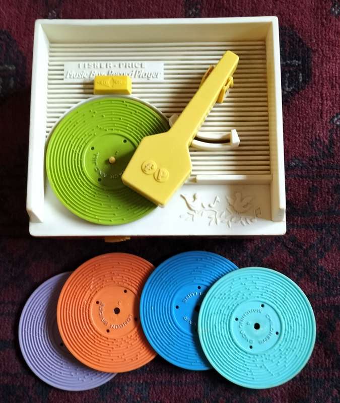 Vintage Fisher Price Record Player (works - all records included)