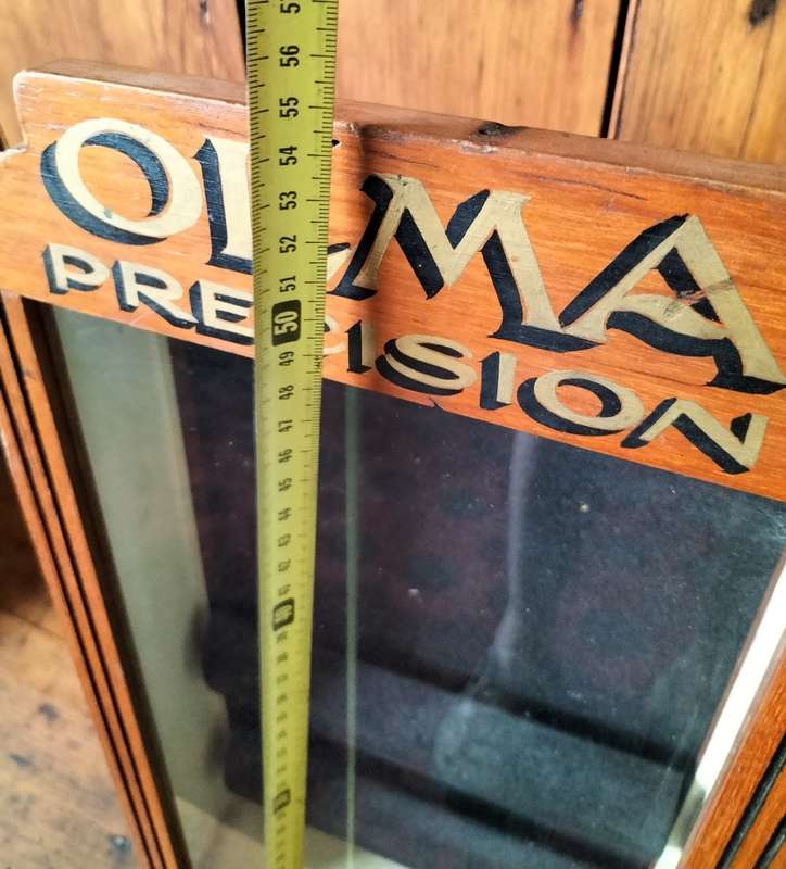 Antique wooden watch cabinet (Olma precision)