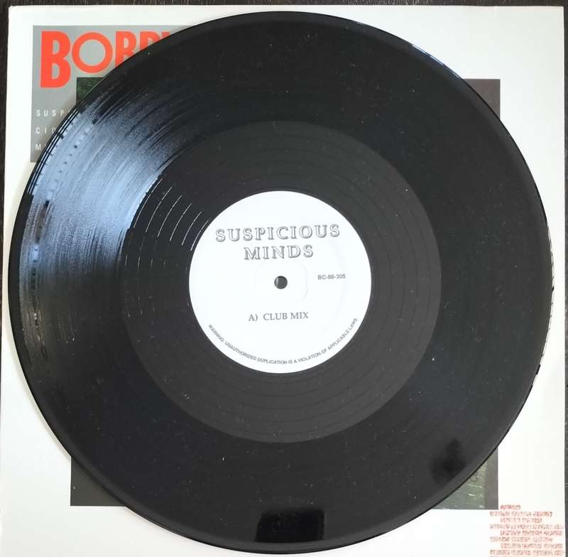 Vintage Vinyl / LP - Bobby `O` - Suspicious minds (Club mix & Radio dub)