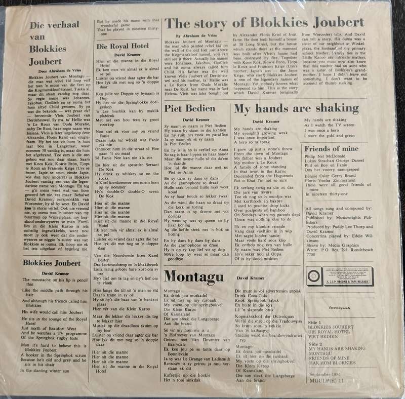 David Kramer - Blokkies Joubert (Die verhaal van / Story of)