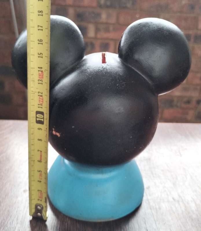 Vintage rubber Mickey Mouse money box / piggy bank / savings box