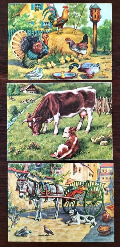 Vintage numbering/puzzle blocks (in original plastic case)
