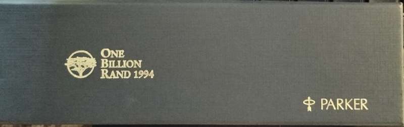 Gold plated Parker pen - Issued to FNB staff 1994