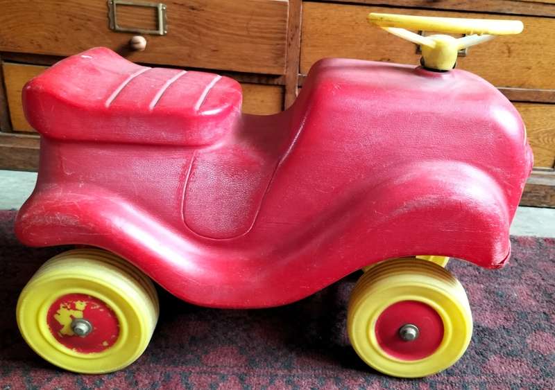 Vintage plastic push scooter
