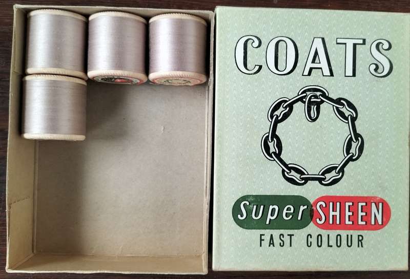 Vintage boxed Cotton thread / Coats Super Sheen (x 4))