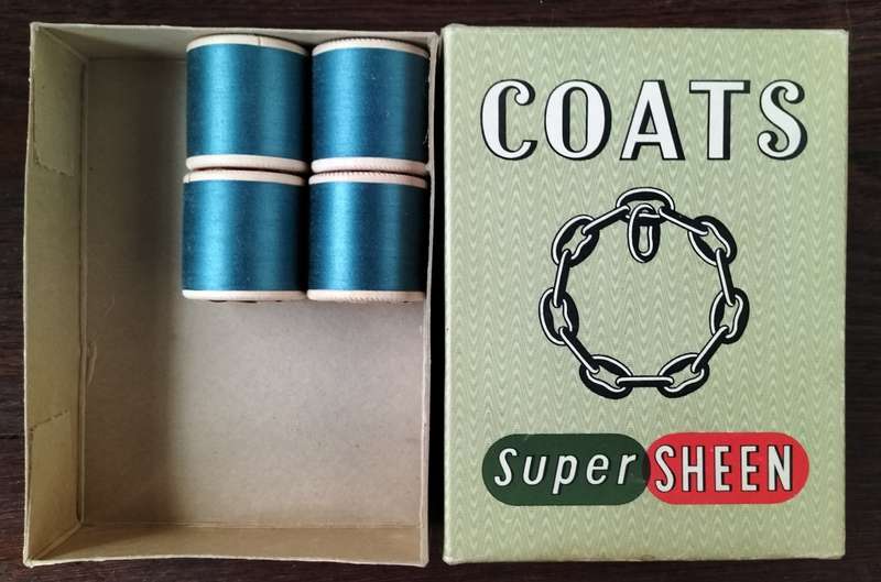 Vintage boxed Cotton thread / Coats Super Sheen (x 4)