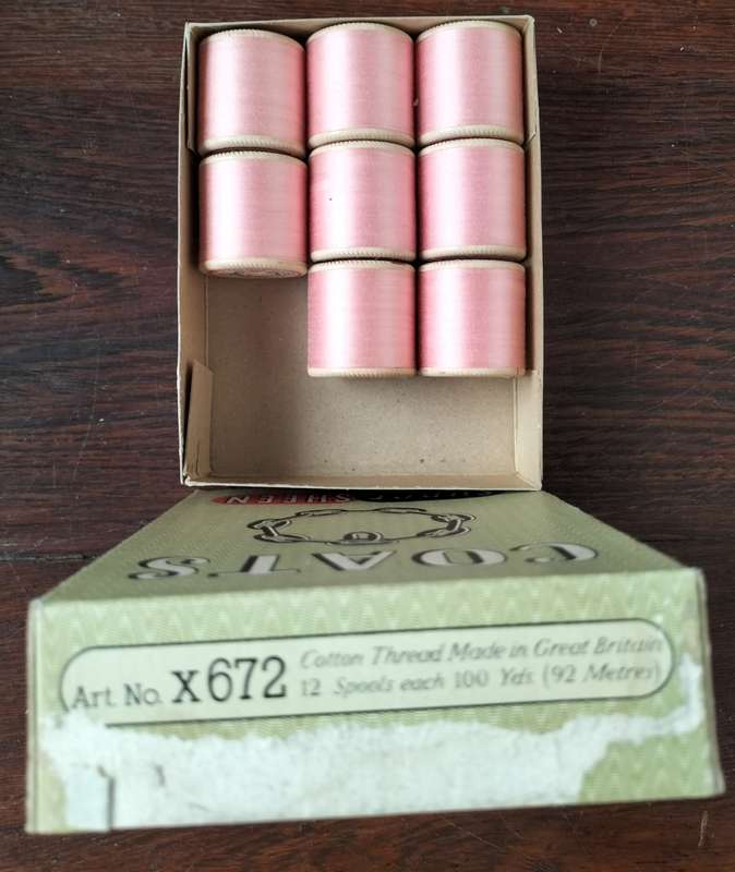 Vintage boxed Cotton thread / Coats Super Sheen (DK Cinnamon  x 8)