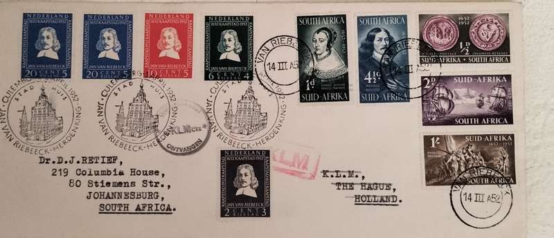 Jan van Riebeeck - Commemorative cover - 1952