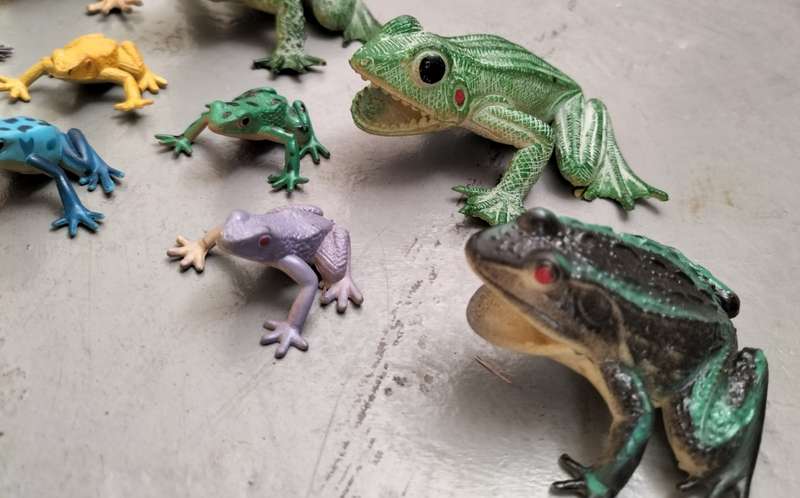 Vintage collection of plastic frogs (X10)