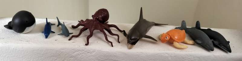Collection of plastic sea creatures (x7)