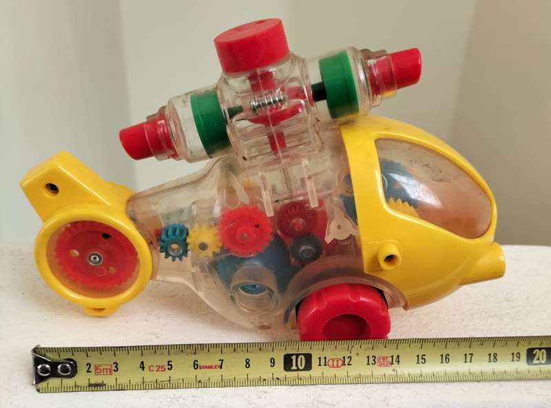 Vintage educational helicopter plastic toy