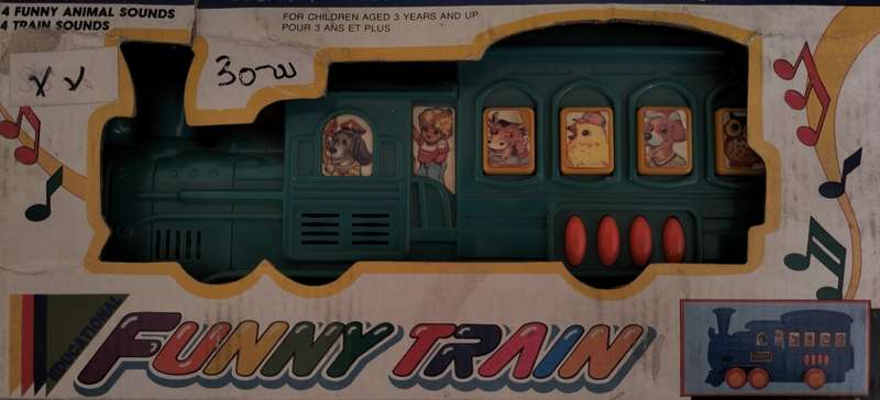 New old stock - plastic educational battery operated Funny Train