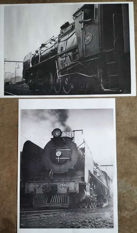 Locomotive No 2251 enlarged photographs x2 (27 x 20cm)