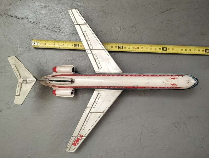 Vintage tin toy - TWA aeroplane