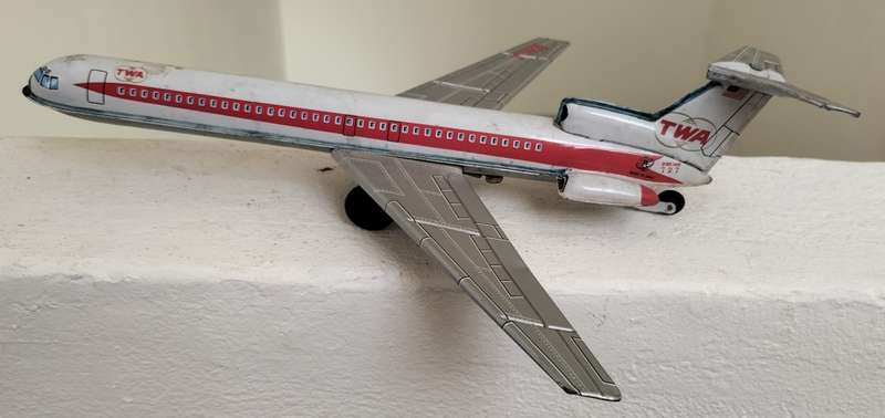 Vintage tin toy - TWA aeroplane