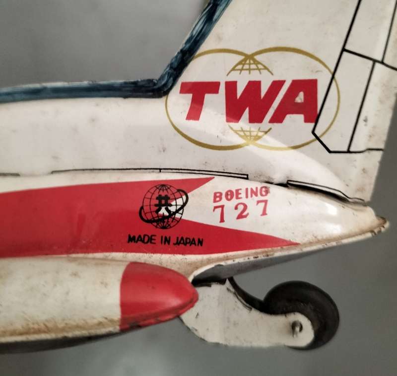 Vintage tin toy - TWA aeroplane