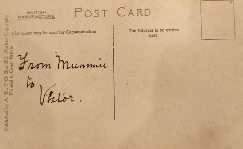 Vintage South African post card - Durban - Town Hall and Smith street