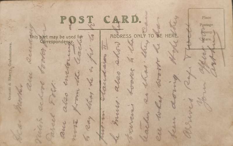 Vintage South African post card - Grahamstown - Bathurst Street